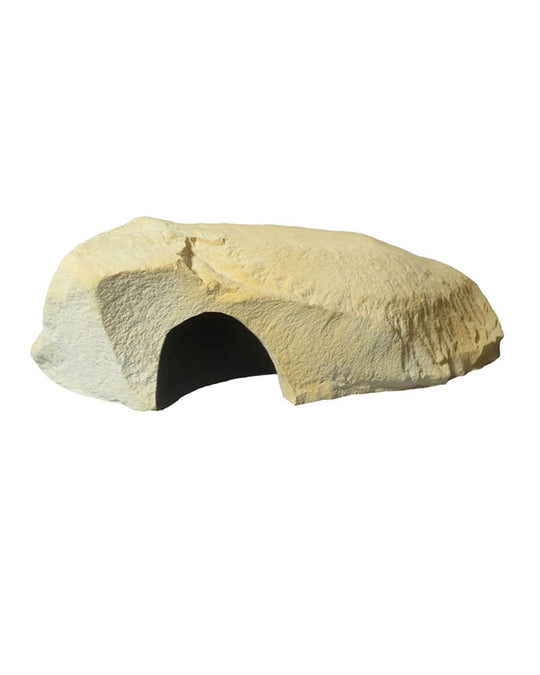 Höhle Large I aus Mineralguss – Terrarienversteck und Sonnenplatz in Steinoptik.
