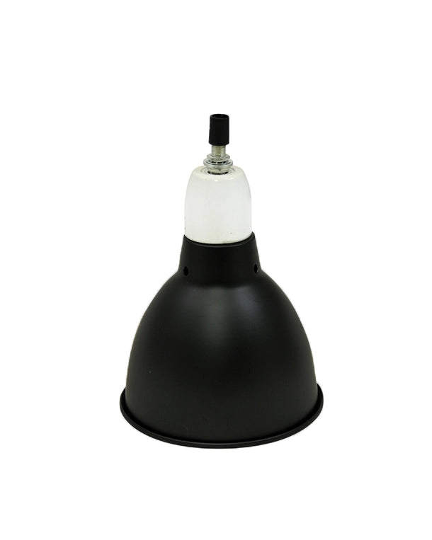 Thermo Socket Plus Reflektorleuchte E27 mit Stahlreflektor und Schutzgitter für Terrarienlampen Klein Schwarz